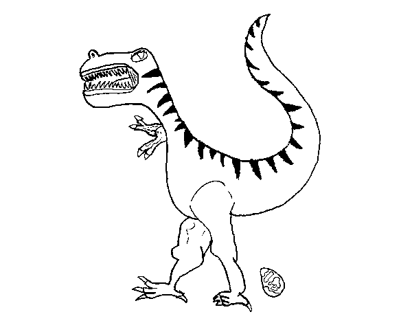 Dibuix de Dinosaure amb ou per Pintar on-line