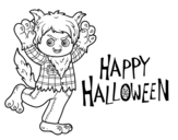 Dibujo de Disfressa de llop de Halloween