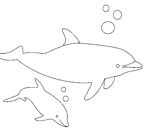 Dibuix de Dofins per Pintar on-line