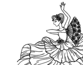 Dibuix de Dona flamenca per pintar