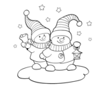 Dibujo de Dos ninots de Nadal