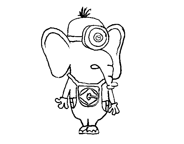 Dibuix de Elefant Minion per Pintar on-line