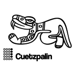 Dibuix de Els dies asteques: el llangardaix Cuetzpalin per pintar
