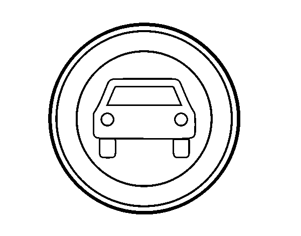 Dibuix de Entrada prohibida a vehicles de motor excepte motos de dues rodes sense sidecar per Pintar on-line
