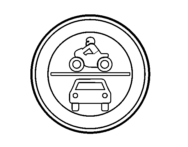 Dibuix de Entrada prohibida a vehicles de motor per Pintar on-line