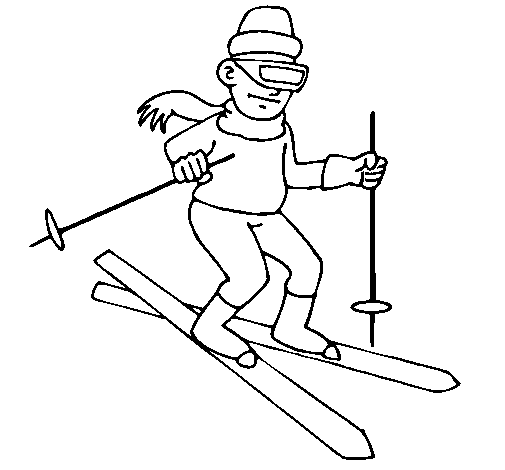 Dibuix de Esquiador II per Pintar on-line
