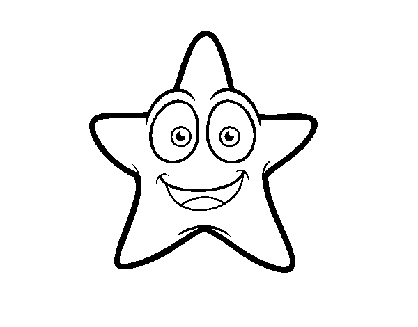 Dibuix de Estrella de mar somrient per Pintar on-line
