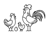 Dibuix de Família gallina per pintar