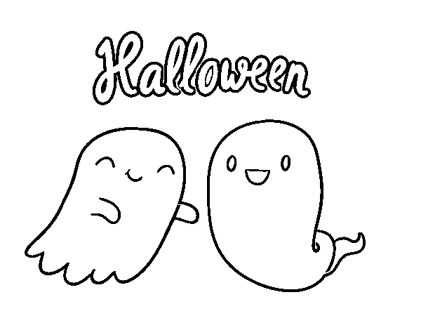 Dibuix de Fantasmes de Halloween per Pintar on-line