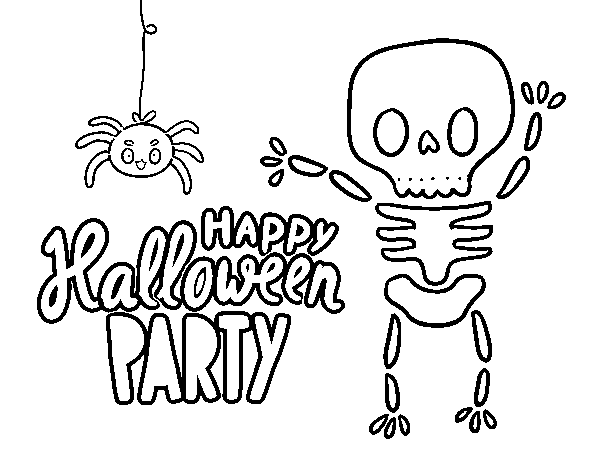 Dibuix de Feliç festa de Halloween per Pintar on-line