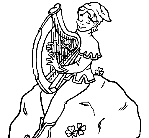 Dibuix de Follet tocant l'arpa per Pintar on-line