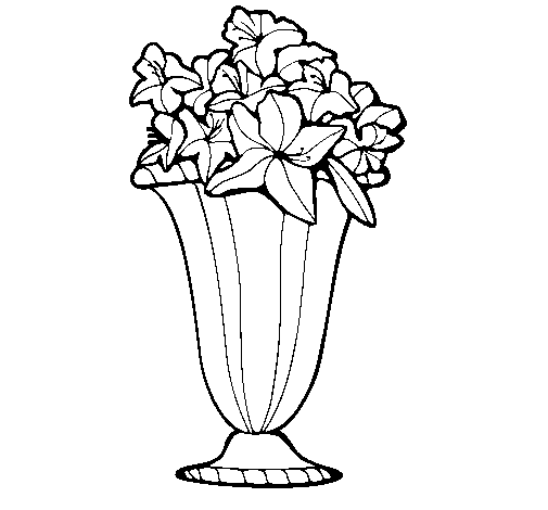 Dibuix de Gerro de flors 2a per Pintar on-line