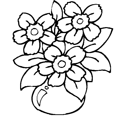 Dibuix de Gerro de flors per Pintar on-line