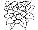 Dibuix de Gerro de flors per pintar