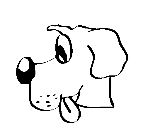 Dibuix de Gos amb la llengua fora  per Pintar on-line