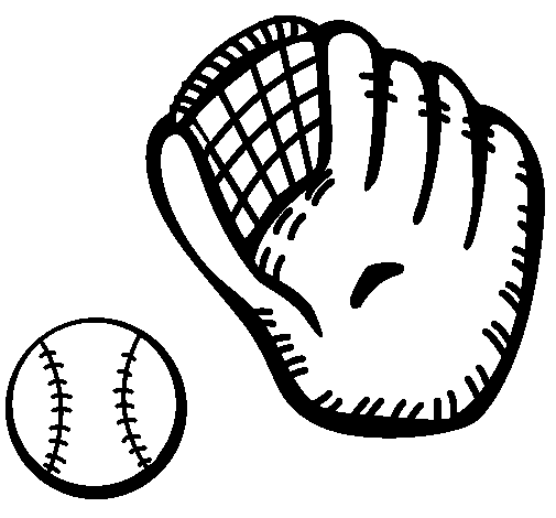 Dibuix de Guant i bola de beisbol per Pintar on-line