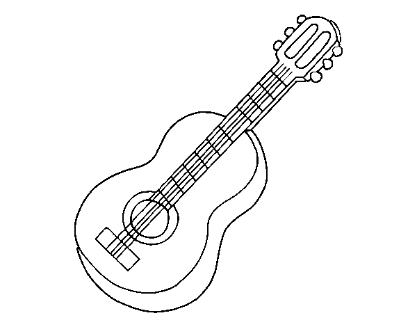 Dibuix de Guitarra clàssica per Pintar on-line