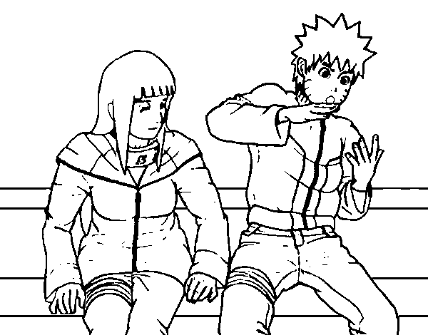 Dibuix de Hinata i Naruto per Pintar on-line