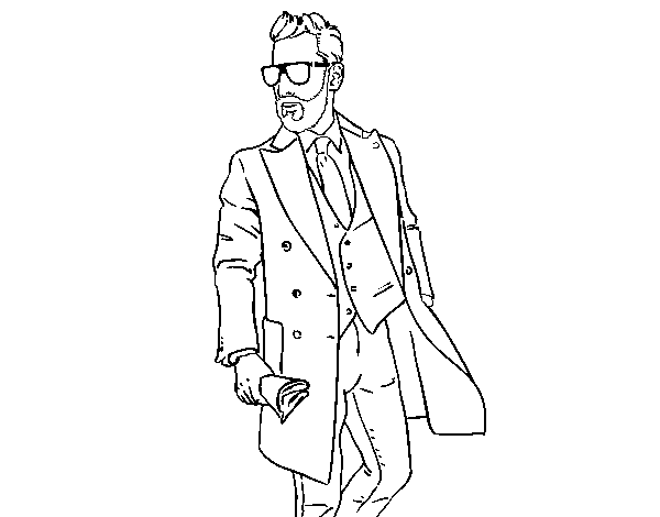Dibuix de Home amb vestit per Pintar on-line