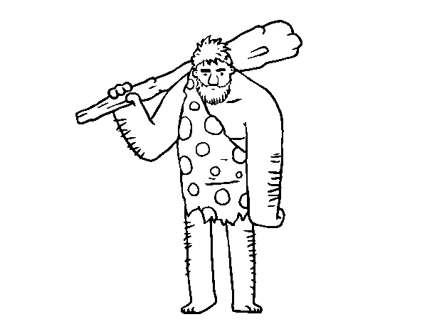 Dibuix de Home de les cavernes per Pintar on-line