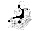 Dibuix de James la locomotora vermella per pintar