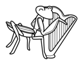 Dibujo de Llagosta amb arpa