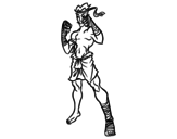 Dibuix de Lluitador de Muay Thai per pintar