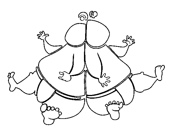 Dibuix de Lluitadors de sumo per Pintar on-line