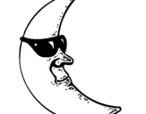 Dibujo de Lluna amb ulleres de sol