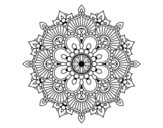 Dibuix de Mandala espurna floral per pintar
