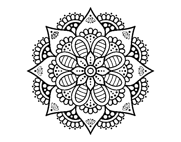 Dibuix de Mandala flor de primavera per Pintar on-line