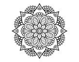 Dibuix de Mandala flor de primavera per pintar