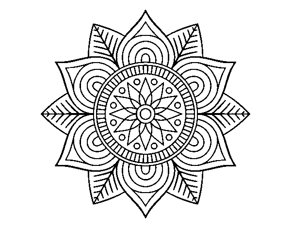 Dibuix de Mandala flor estel·lar per Pintar on-line