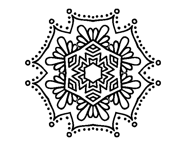 Dibuix de Mandala flor simètrica per Pintar on-line