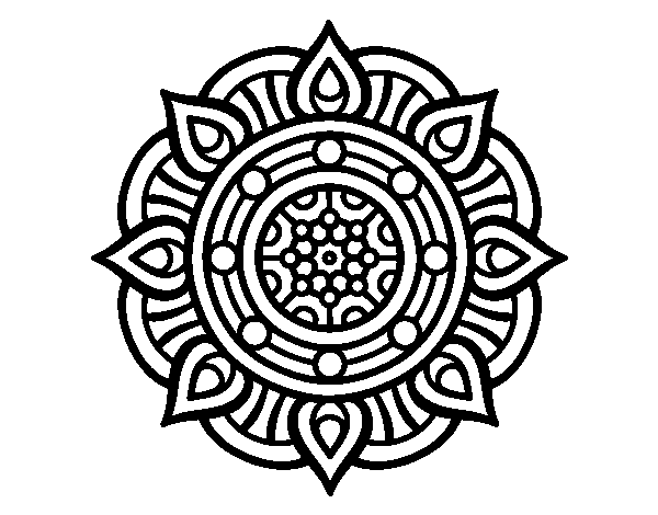 Dibuix de Mandala punts de foc per Pintar on-line