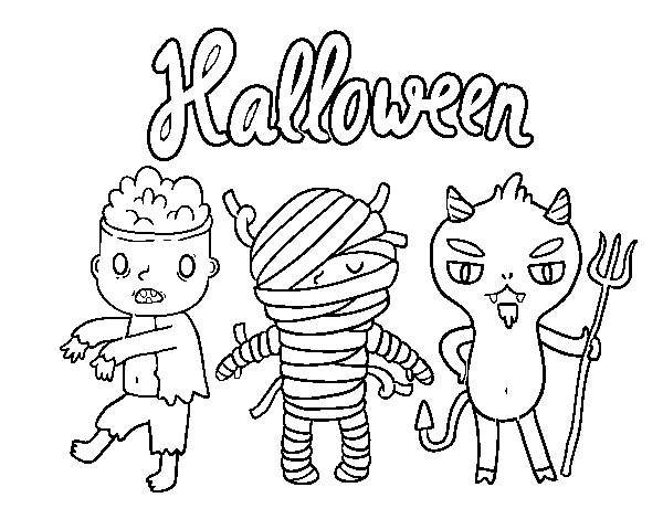 Dibuix de Monstruets de Halloween per Pintar on-line