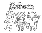 Dibuix de Monstruets de Halloween per pintar