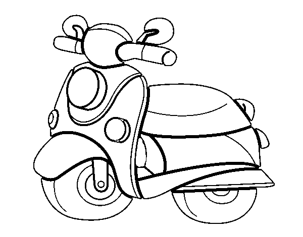 Dibuix de Moto Vespa per Pintar on-line