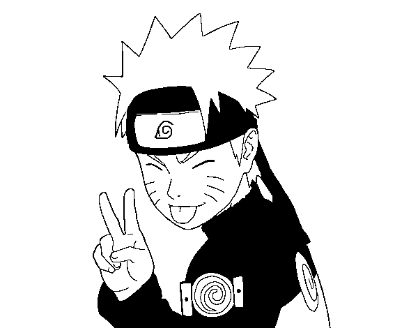 Dibuix de Naruto traient llengua per Pintar on-line