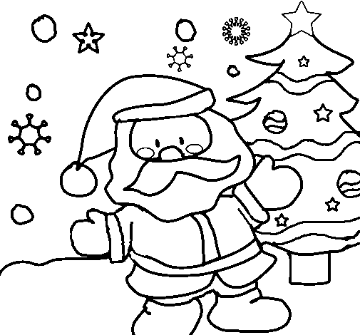 Dibuix de Papà Noel per Pintar on-line