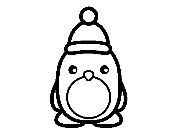 Dibuix de Pingüí nadalenc per Pintar on-line
