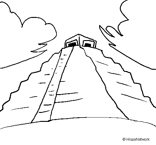 Dibuix de Temple Chichén Itzá per Pintar on-line