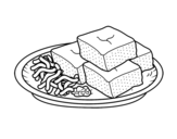 Dibujo de Tofu amb verdures
