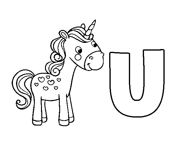 Dibuix de U d'Unicorn per Pintar on-line