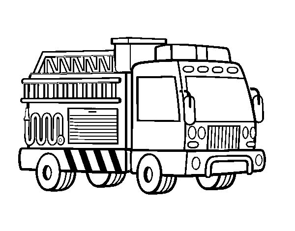 Dibuix de Un camió de bombers per Pintar on-line