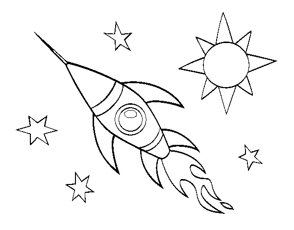 Dibuix de Un cohet aeroespacial per Pintar on-line