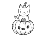 Dibujo de Un gatet de Halloween