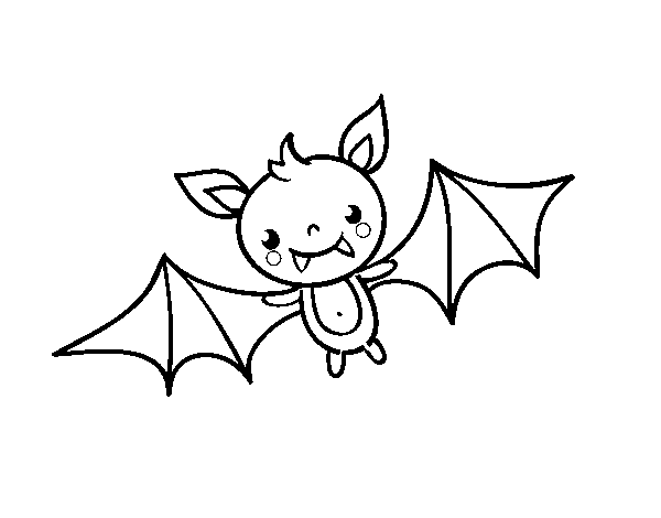 Dibuix de Un ratpenat de Halloween per Pintar on-line