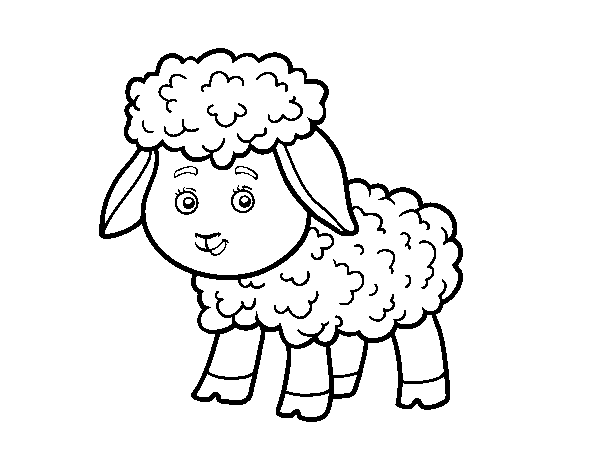 Dibuix de Una ovelleta per Pintar on-line