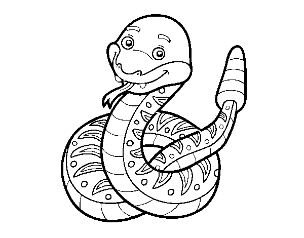 Dibuix de Una serp de cascavell per Pintar on-line